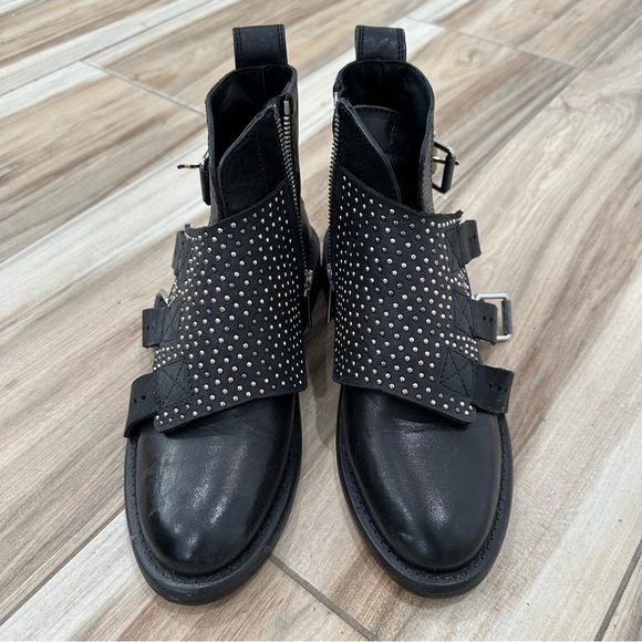 Zadig & Voltaire Black Ankle Boots with Silver Studs - Picture 2 of 6
